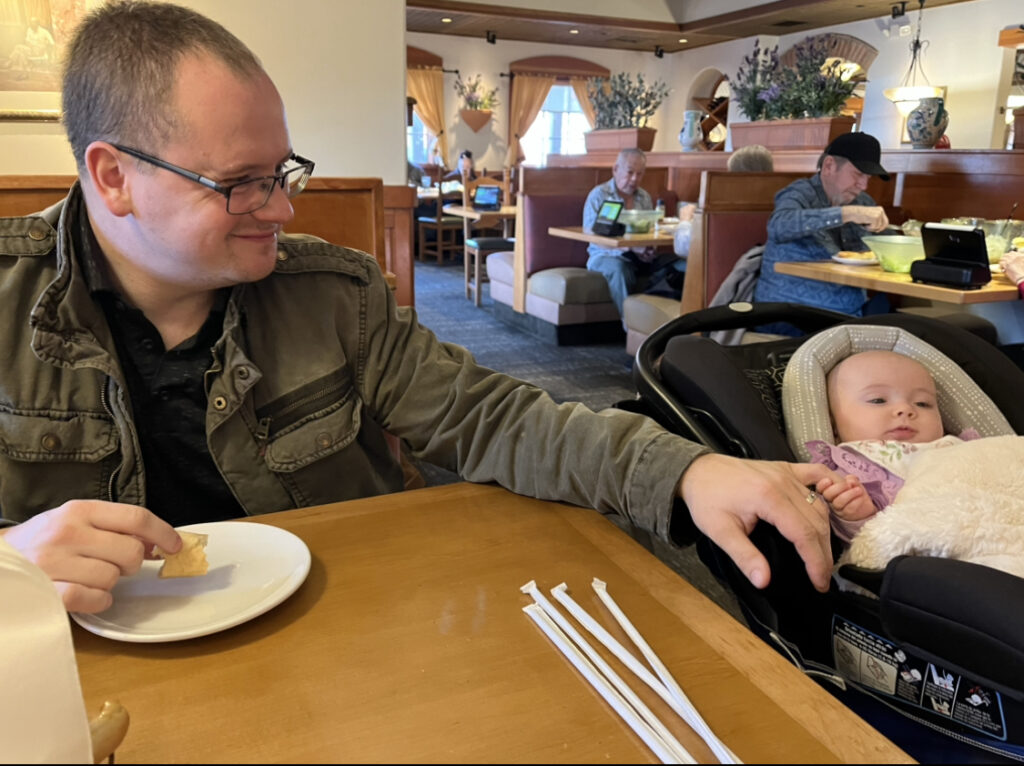 Eating as a family on Valentine's Day