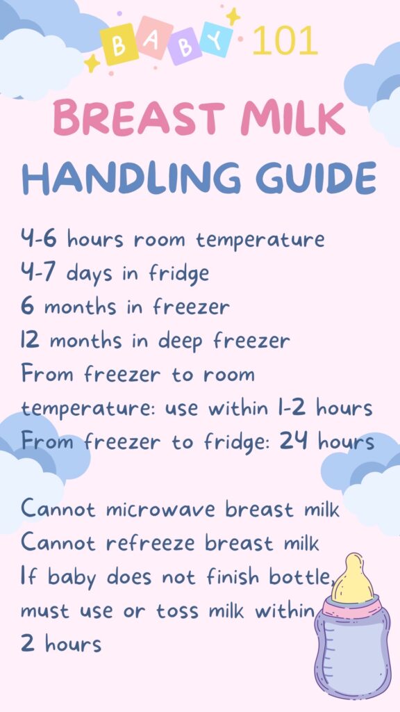 Breast milk handling guide