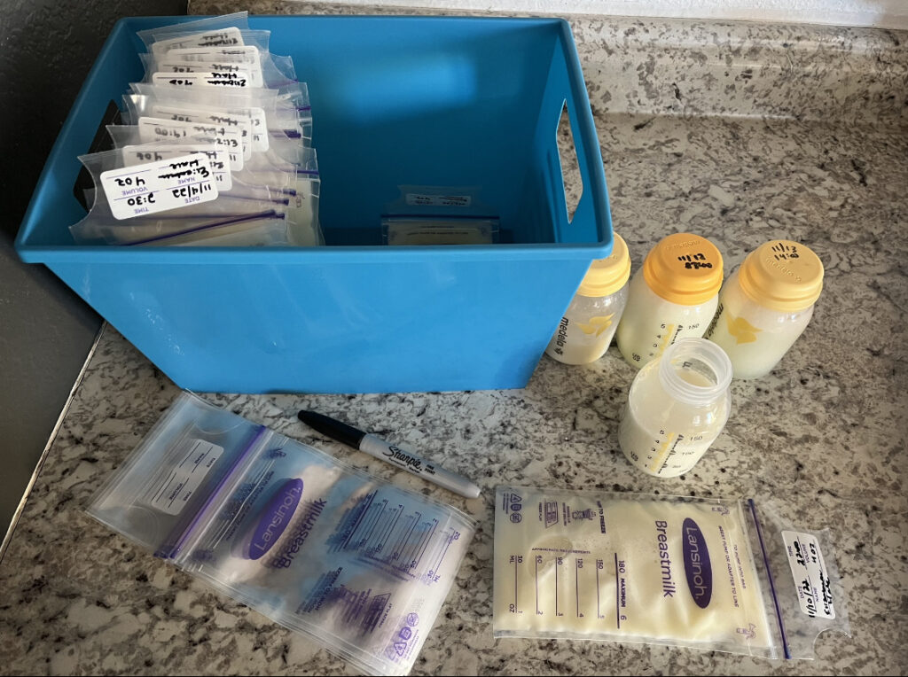 Collecting and storing breast milk