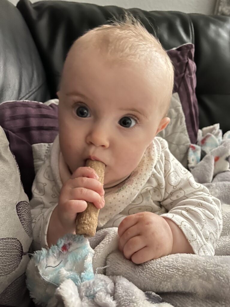 Lizzy Eating an Edible Teething Chews